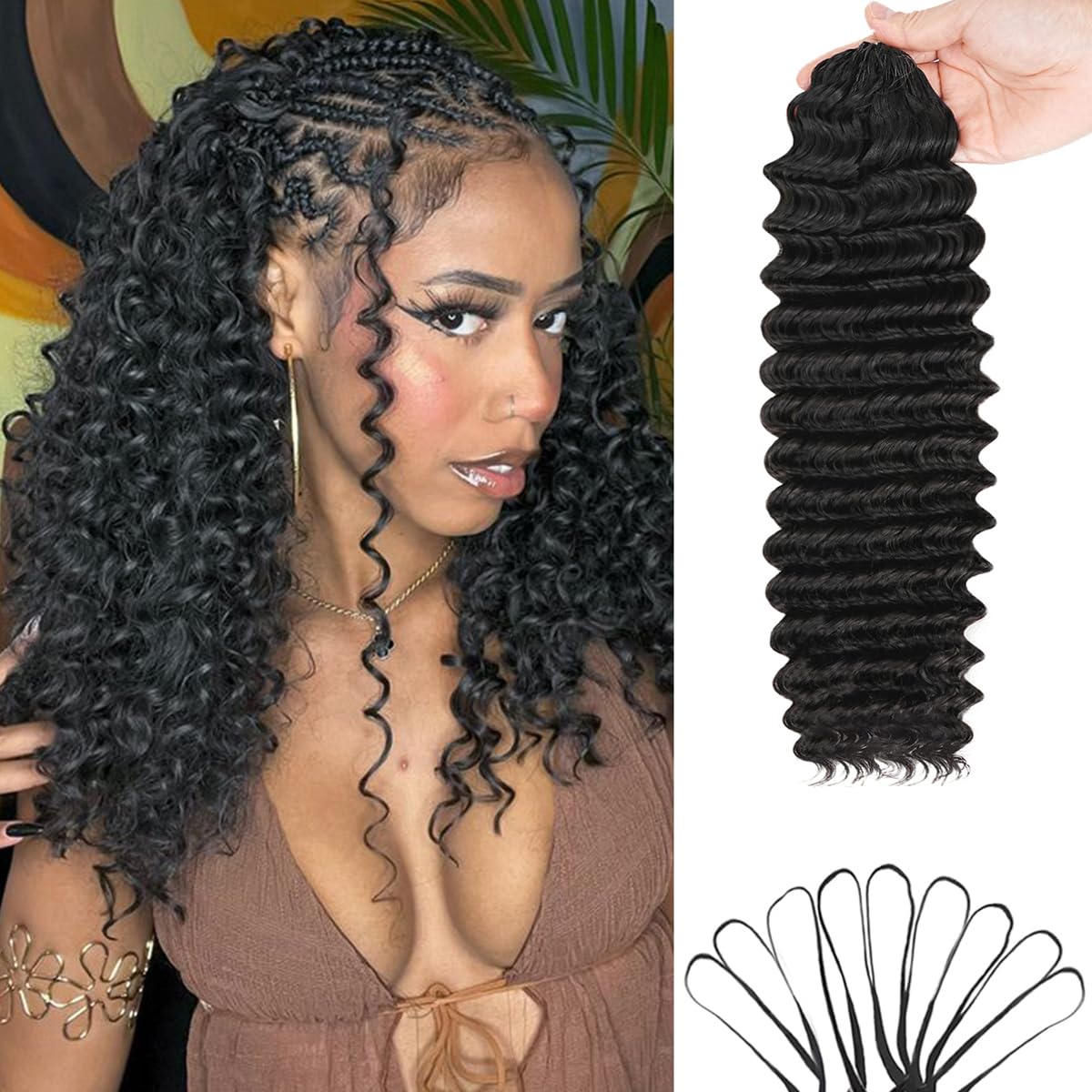 Deep Wave Feather Crochet Huma - Hair Care Curly Hair 리뷰 및 가격