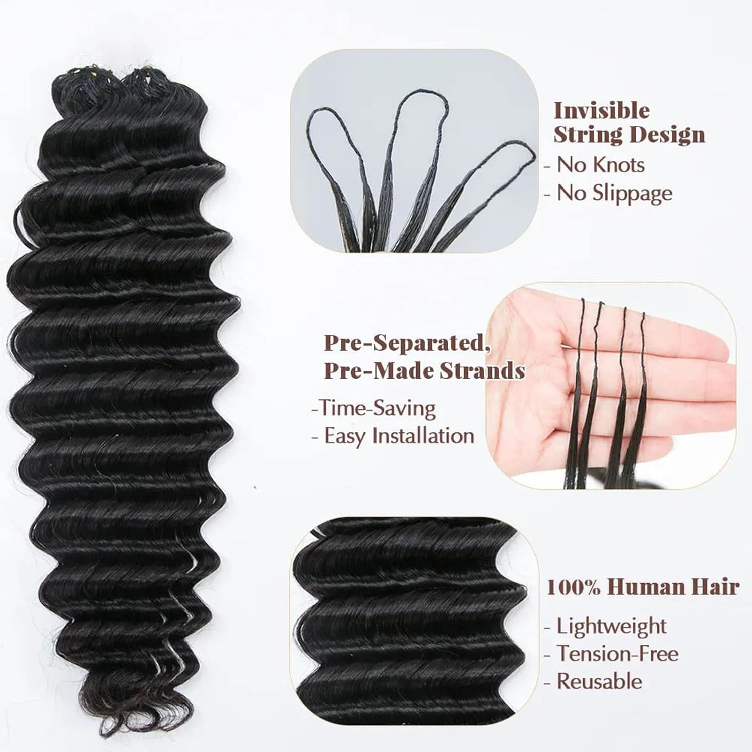 Deep Wave Feather Crochet Huma - Hair Care Curly Hair 리뷰 및 가격