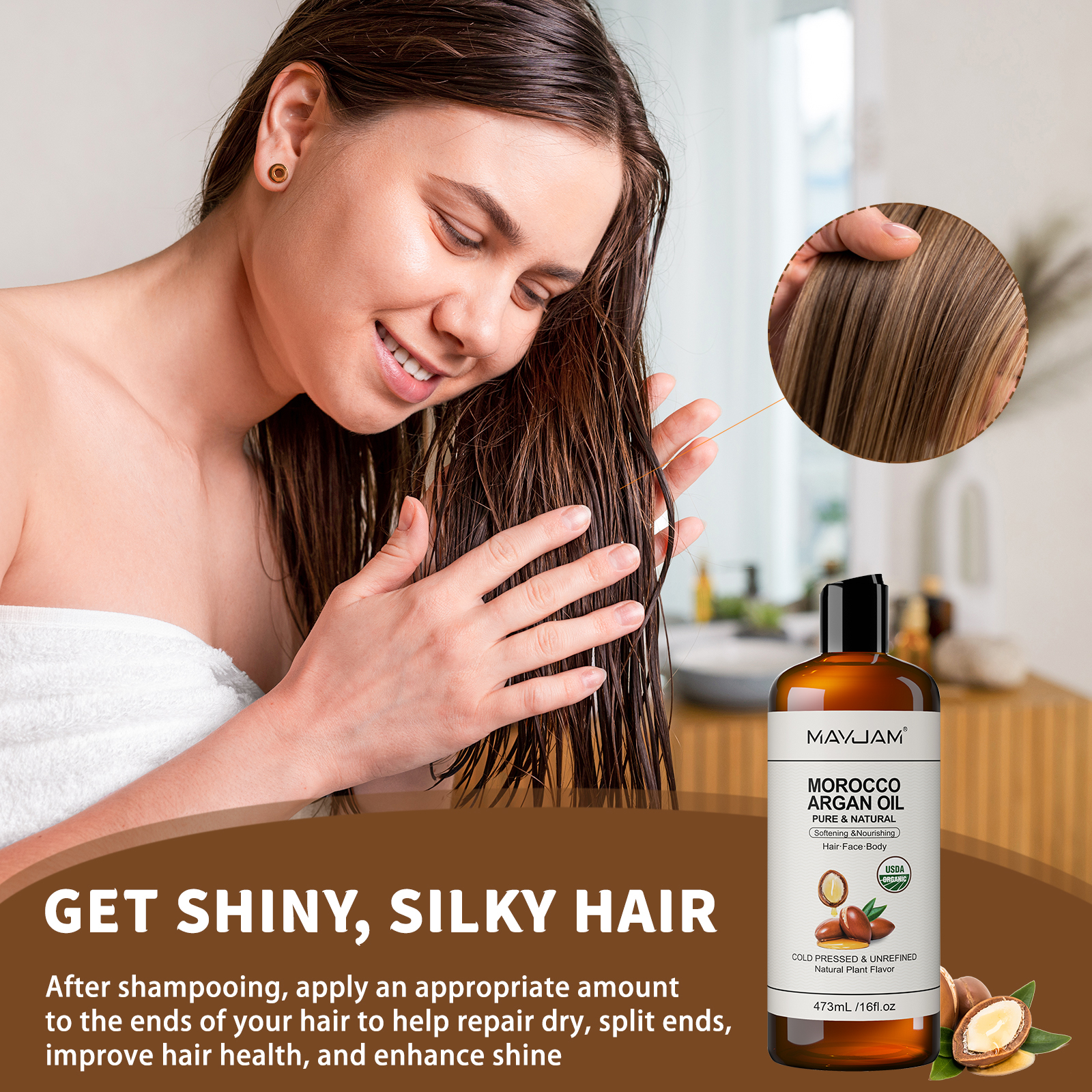 USDA Organic Coconut Oil for S - Hair Care Oil Serum 리뷰 및 가격