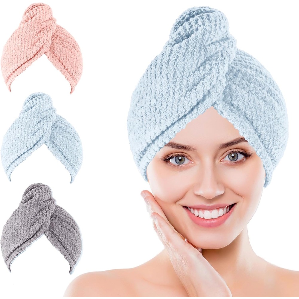 3 Pack Microfiber Hair Towel W - Hair Care Curly Hair 리뷰 및 가격