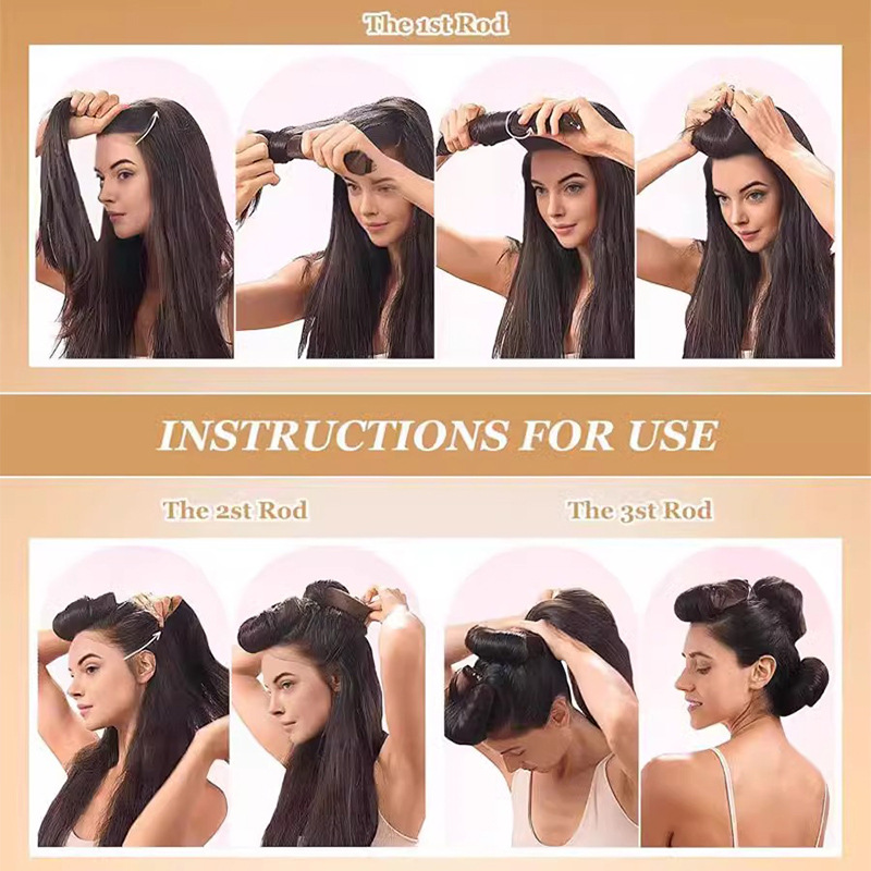3/4pcs No Heat Hair Rollers He - Hair Care Curly Hair 리뷰 및 가격